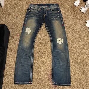 True Religion Men's Faded Blue Slim Jeans